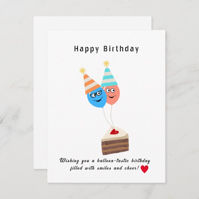 Cartes Pour Fêtes Annuelles Joyeux Anniversaire Souhaitez-vous un anniversaire (Devant / Derrière)