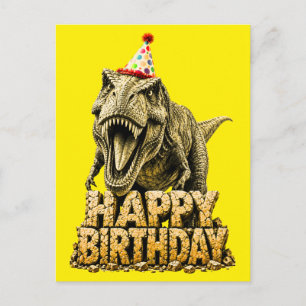 Cartes Pour Fêtes Annuelles Joyeux Anniversaire T-Rex