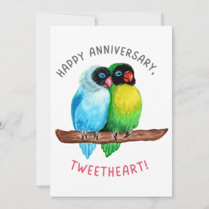 Cartes Pour Fêtes Annuelles Joyeux Anniversaire, Tweetheart ! Lovebird Couple
