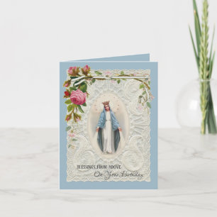 Cartes Pour Fêtes Annuelles Joyeux Anniversaire Vierge Marie Religieuse Vintag