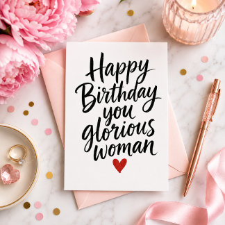 Cartes Pour Fêtes Annuelles Joyeux Anniversaire Vous Femme Glorieuse