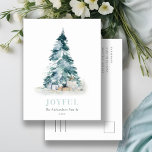 Cartes Pour Fêtes Annuelles Joyeux Aquarelle de neige Pine Noël Arbre cadeaux<br><div class="desc">Si vous avez besoin d'une personnalisation supplémentaire,  n'hésitez pas à m'envoyer un message sur yellowfebstudio@gmail.com .</div>
