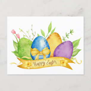 Cartes Pour Fêtes Annuelles Joyeux aquarelle de Pâques OEufs de Pâques
