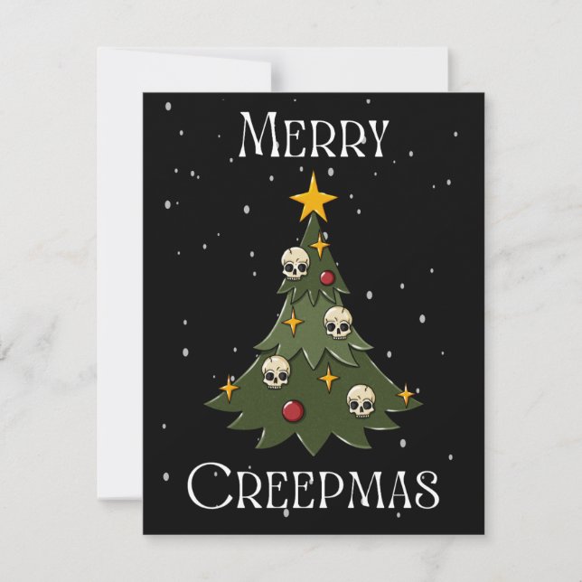 Cartes Pour Fêtes Annuelles Joyeux Arbre Creepmas (Devant)