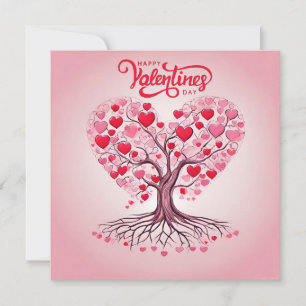 Cartes Pour Fêtes Annuelles Joyeux arbre de l'amour de la Saint-Valentin 