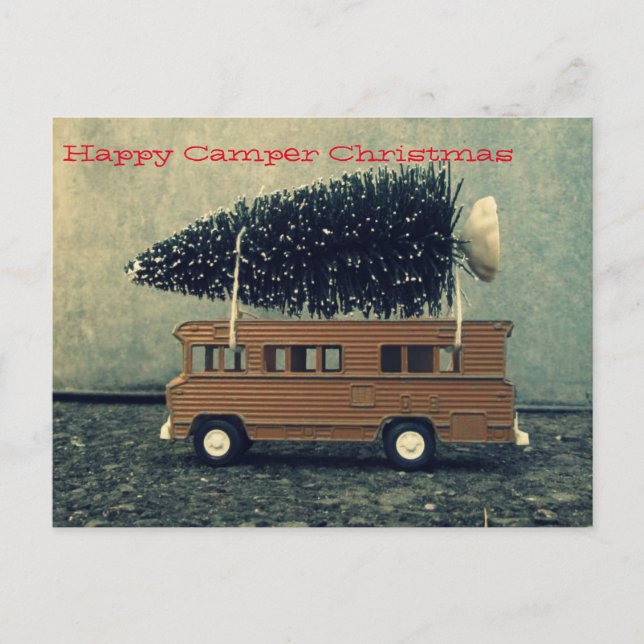 Cartes Pour Fêtes Annuelles Joyeux arbre de Noël du Camper (Devant)