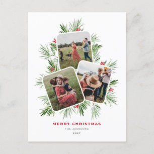 Cartes Pour Fêtes Annuelles Joyeux arbre de Noël Multi Photo