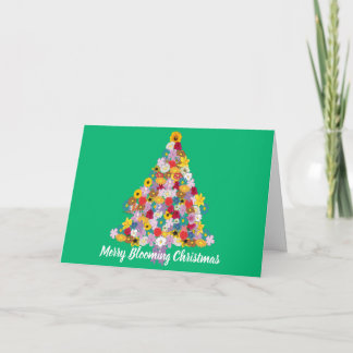 Cartes Pour Fêtes Annuelles Joyeux arbre floral de Noël fleuri