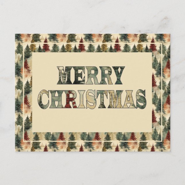 Cartes Pour Fêtes Annuelles Joyeux arbres de Noël (Devant)