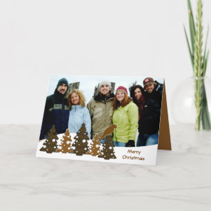 Cartes Pour Fêtes Annuelles Joyeux arbres de Noël et perroquets