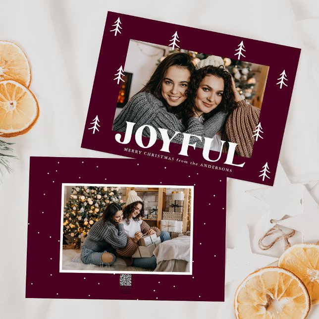 Cartes Pour Fêtes Annuelles Joyeux arbres Merlot 2 Photo (Créateur téléchargé)