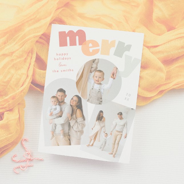 Cartes Pour Fêtes Annuelles Joyeux Arc de Noël - photo Collage (Créateur téléchargé)