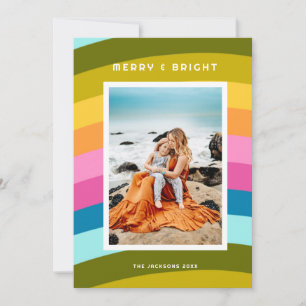 Cartes Pour Fêtes Annuelles Joyeux arc-en-ciel moderne et lumineux