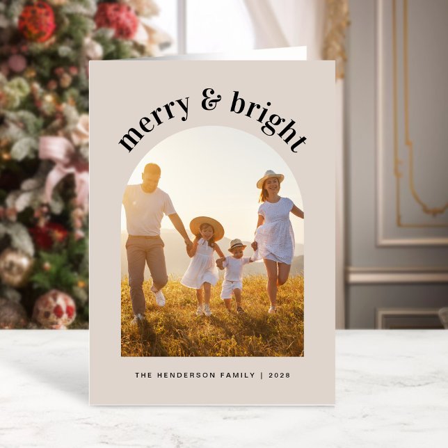 Cartes Pour Fêtes Annuelles Joyeux Arche de Noël (This holiday season, let your family's smiles and heartwarming memories shine on our arch photo card)