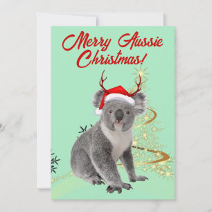 Cartes Pour Fêtes Annuelles Joyeux Aussie Noël Koala ours