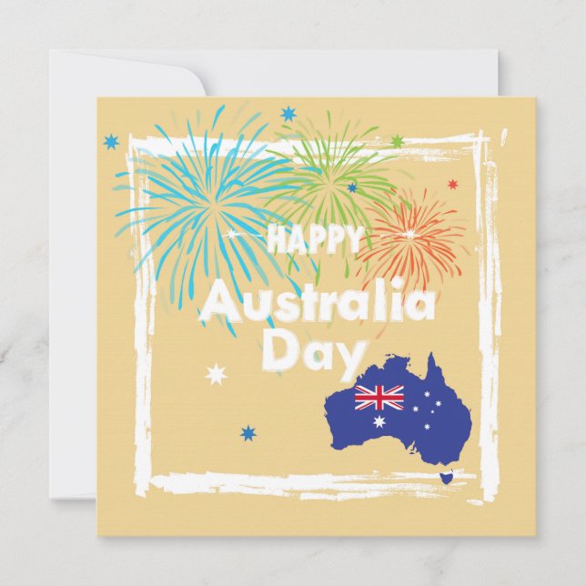 Cartes Pour Fêtes Annuelles Joyeux Australia Day 26 janvier Moderne (Devant)