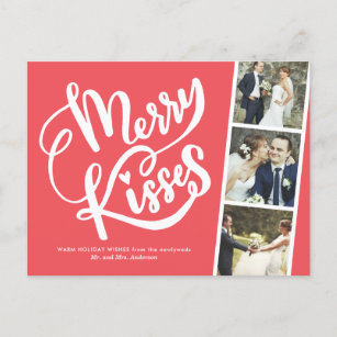 Cartes Pour Fêtes Annuelles Joyeux baisers Merci de Noël nouvellement marié
