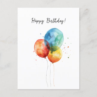 Cartes Pour Fêtes Annuelles Joyeux Ballons d'aquarelle d'anniversaire