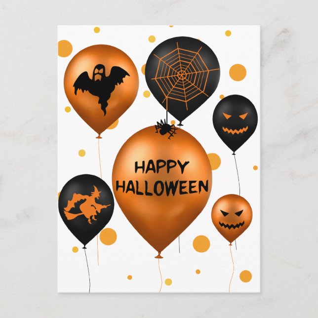 Cartes Pour Fêtes Annuelles Joyeux Ballons du parti Halloween (Devant)