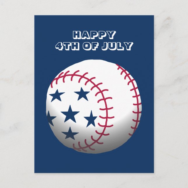 Cartes Pour Fêtes Annuelles Joyeux baseball 4 juillet (Devant)