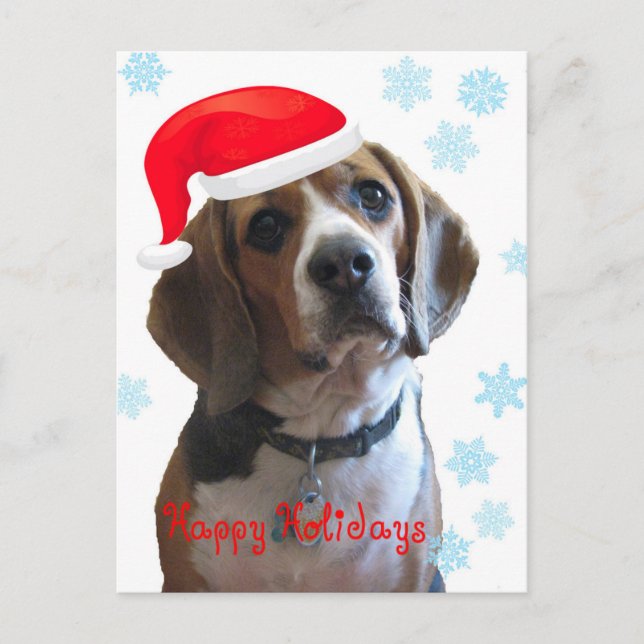 Cartes Pour Fêtes Annuelles Joyeux Beagle de vacances (Devant)
