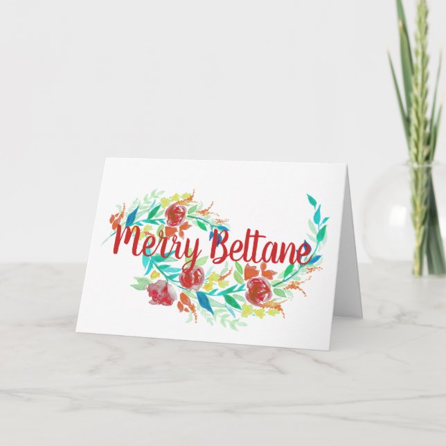 Cartes Pour Fêtes Annuelles Joyeux Beltane Fleurs Été Lumineuses Wicca Sabbat (Devant)
