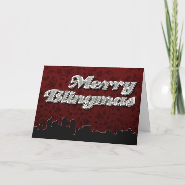 Cartes Pour Fêtes Annuelles Joyeux Blingmas (Devant)
