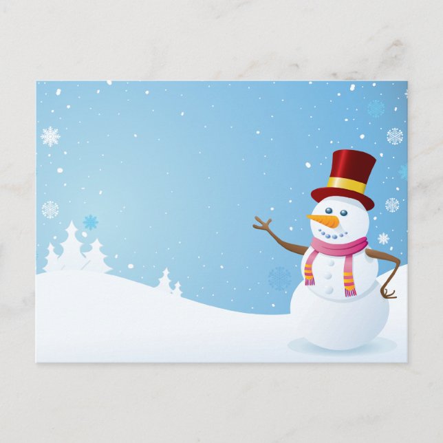Cartes Pour Fêtes Annuelles Joyeux bonhomme de neige (Devant)