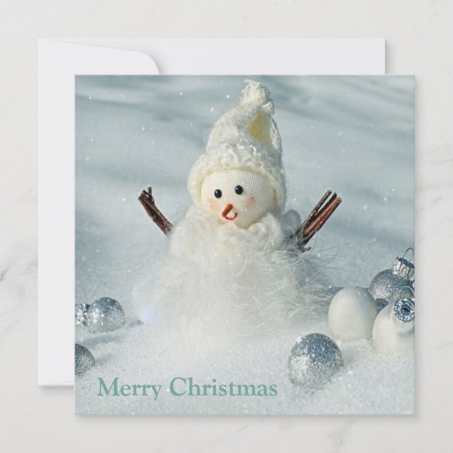 Cartes Pour Fêtes Annuelles Joyeux bonhomme de neige de Noël (Devant)