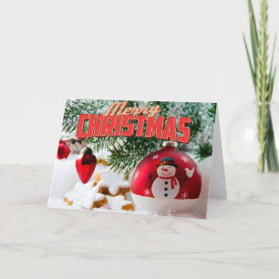 Cartes Pour Fêtes Annuelles Joyeux bonhomme de neige de Noël