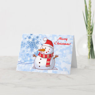 Cartes Pour Fêtes Annuelles Joyeux bonhomme de neige de Noël avec message