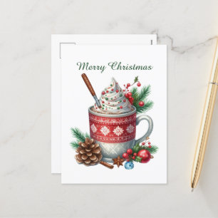 Cartes Pour Fêtes Annuelles Joyeux bonhomme de neige en café de Noël