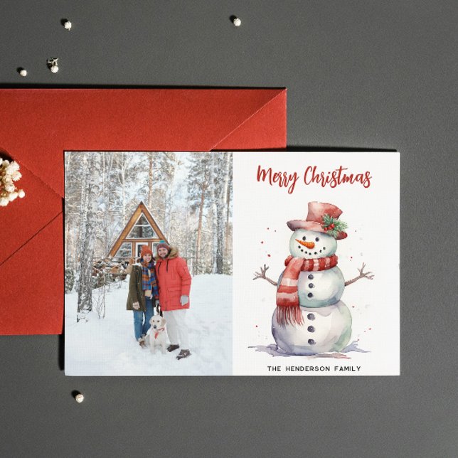 Cartes Pour Fêtes Annuelles Joyeux bonhomme de neige Joyeux Noël Personnalisé  (Créateur téléchargé)