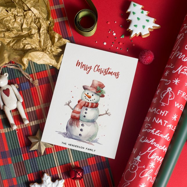 Cartes Pour Fêtes Annuelles Joyeux bonhomme de neige Joyeux Noël Personnalisé  (Créateur téléchargé)