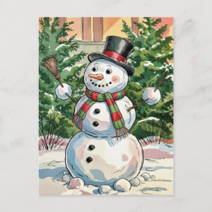 Cartes Pour Fêtes Annuelles Joyeux bonhomme de neige moderne tendance