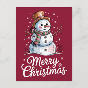 Cartes Pour Fêtes Annuelles Joyeux bonhomme de neige moderne tendance