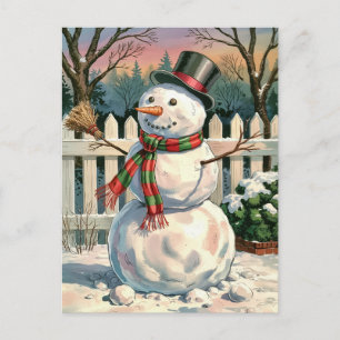 Cartes Pour Fêtes Annuelles Joyeux bonhomme de neige moderne tendance
