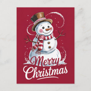 Cartes Pour Fêtes Annuelles Joyeux bonhomme de neige moderne tendance
