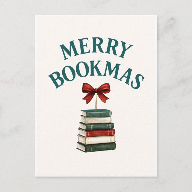 Cartes Pour Fêtes Annuelles Joyeux Bookmas  (Devant)