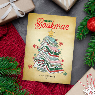 Cartes Pour Fêtes Annuelles Joyeux Bookmas Noël Livre Amoureux Cadeau Livresqu