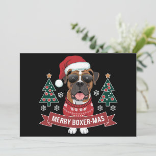 Cartes Pour Fêtes Annuelles Joyeux Boxer-Noël Adorable Amateur de Chien Boxer