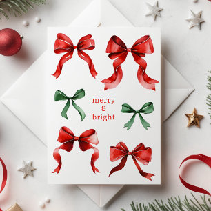 Cartes Pour Fêtes Annuelles Joyeux Bright Bows Aquarelle Noël