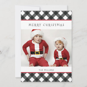 Cartes Pour Fêtes Annuelles Joyeux Buffalo Plaid Card pour les vacances