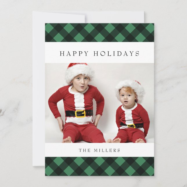 Cartes Pour Fêtes Annuelles Joyeux Buffalo Plaid Card pour Noël (Devant)