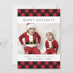 Cartes Pour Fêtes Annuelles Joyeux Buffalo Plaid Card pour Noël