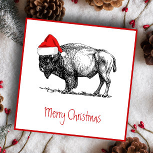 Cartes Pour Fêtes Annuelles Joyeux buffle de Noël