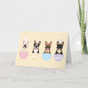 Cartes Pour Fêtes Annuelles Joyeux Bulldogs français de Pâques