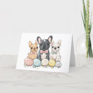 Cartes Pour Fêtes Annuelles Joyeux Bulldogs français de Pâques