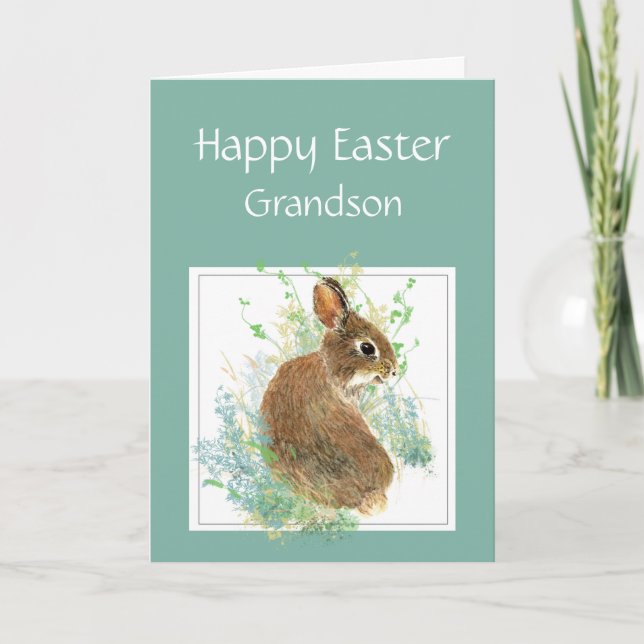 Cartes Pour Fêtes Annuelles Joyeux Bunny de Pâques mignonette Grand Grand Peti (Devant)