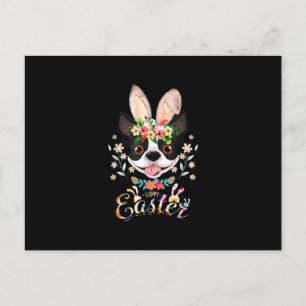 Cartes Pour Fêtes Annuelles Joyeux Bunny Pâques Boston Terrier Amateurs Avec E